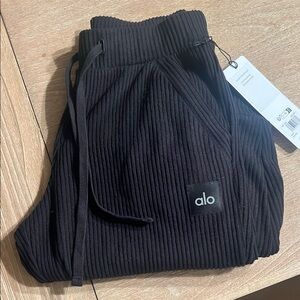 ALO Yoga Black Ribbed Pants